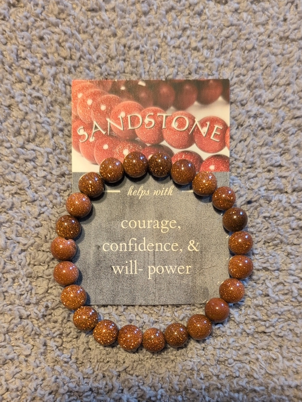 Sandstone Beaded Stretch Bracelet